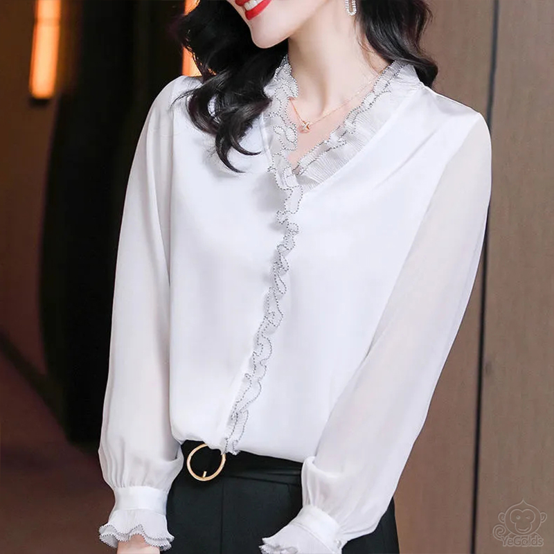 เสื้อคอวีผ้าไหม  [การป้องกันและควบคุมการแพร่ระบาด สินค้าได้รับการฆ่าเชื้ออย่างเต็มที่ก่อนที่จะส่งถึงคุณ โปรดมั่นใจในการซื้อ]