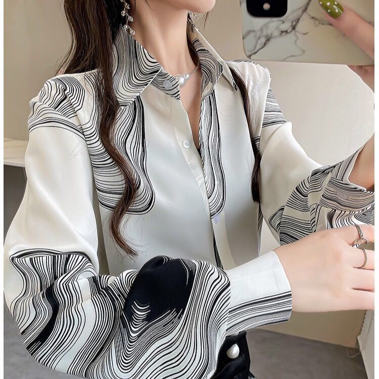 【ใหม่ เสื้อเชิ้ตผ้าชีฟองแขนยาว】เดรสผ้าชีฟอง นุ่มสบาย เดินทางง่าย เป็นมิตรกับผิวและระบายอากาศ